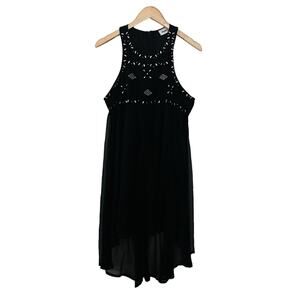 Meghan Los Angeles Black Embellished  Sleeveless Dress Size Large